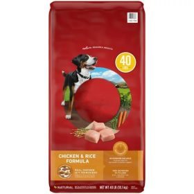 Dry Dog Food for Adult Dogs Chicken and Rice Formula;  40 lb Bag