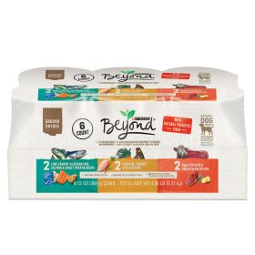 (6 Pack) Purina Beyond Natural Pate Wet Dog Food Variety Pack Grain Free Ground Entrees 13 oz Cans