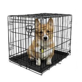 Single-Door Folding Dog Crate with Divider, Medium, 30"