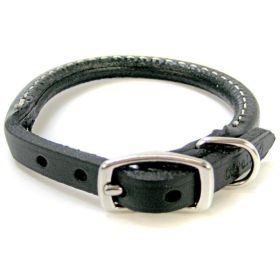 Circle T Pet Leather Round Collar Black - 10" Neck