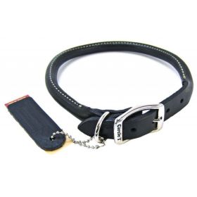 Circle T Pet Leather Round Collar - Black - 16" Neck