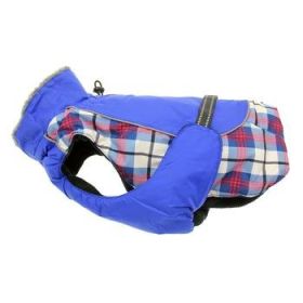 Alpine All Weather Dog Coat (Color: Royal Blue PLaid, size: medium)