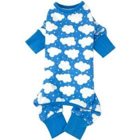 CuddlePup Dog Pajamas Fluffy Clouds (Color: Coral, size: large)