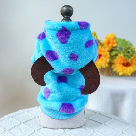 Fleece-lined Warm Dog Cat Clothing Flower Four Feet Pet Costume (Option: Sweater Dark Blue-XL)