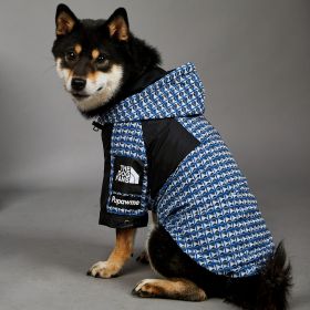 Fashion Brand Windproof And Rainproof New Dog Raincoat Shell Jacket (Option: Blue Rivet-2XL)