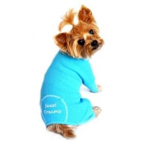 Sweet Dreams Thermal Pajamas (Color: Blue, size: large)