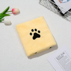 Dog Cat Quick-drying Bath Towel Soft Absorbent Coral Fleece Pet Bath Towel (Option: Yellow-50 × 90)