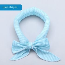 Pet Ice Scarf Summer Scarf Cooling And Heatstroke Prevention (Option: Blue Stripes)