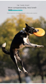 Bite-resistant Frisbee dog training Frisbee pet toy EVA floating interactive toy (Color: Yellow large (235mm), size: 30cm with zipper)