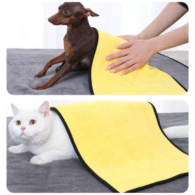 New coral velvet speed pet dry towel dog cat bath towel soft absorbent pet bath towel (Color: [Medium size dog] 50 * 100cm, size: yellow)