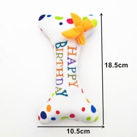 Dog plush toys; pets gnawing bones; sounding toys; teeth cleaning; fun birthday cakes; dog toys; dog gifts (colour: Embroidered bone)