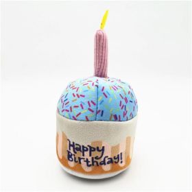 Dog plush toys; pets gnawing bones; sounding toys; teeth cleaning; fun birthday cakes; dog toys; dog gifts (colour: Cake)