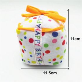 Dog plush toys; pets gnawing bones; sounding toys; teeth cleaning; fun birthday cakes; dog toys; dog gifts (colour: Gift box)