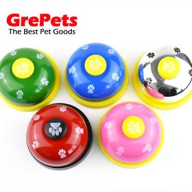 Pet training bell dog paw print bell ringer pet trainer cat bell ringer (Color: Orange bottom [yellow])