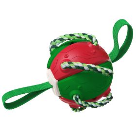 Dog Soccer Ball Interactive Pet Toys Foldable Ball Molar Toy Outdoor Training Ball for Puppy Dog Chew Dog Accessories (Color: Green)