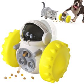 PawPartner Dog Tumbler Interactive Toys Increases Pet IQ Slow Feeder Labrador French Bulldog Swing Training Food Dispenser (Ships From: China, Color: Yellow)