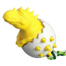 Dog Toothbrush Molar Stick Pet Bite-Resistant Interactive Puzzle Cleaning Teeth Fun Boring Artifact Spherical Dinosaur Egg Toy (Color: Yellow)