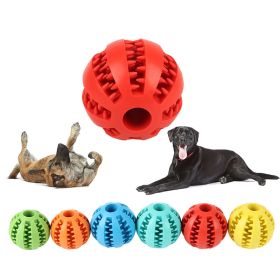 Dog Squeaky Ball Toy; Pet Chew Toy For Dog; Tooth Cleaning Ball Bite Resistant Pet Supplies (Color: Red)