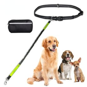 Hands Free Dog Leash with Zipper Pouch; Dual Padded Handles and Durable Bungee for Walking; Jogging and Running Your Dog (Specification (L * W): 2.5*122CM, colour: Rose red suit)