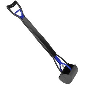31.5in Pet Pooper Scooper Foldable Long Handle Dog Poop Waste Pick Up Rake for Large Medium Small Dogs Cats Pets (Color: Blue)