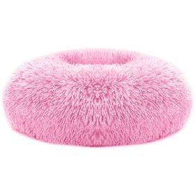 Pet Dog Bed Soft Warm Fleece Puppy Cat Bed Dog Cozy Nest Sofa Bed Cushion L Size (Color: Pink, size: L)