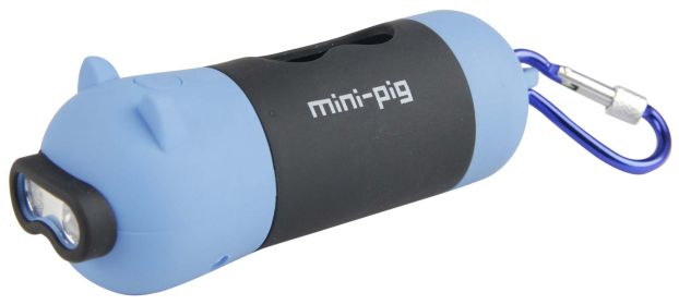 Pet Life 'Oink' LED Flashlight and Waste Bag Dispenser (Color: Blue)
