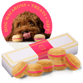 Dog Macarons - Count of 6 (Dog Treats | Dog Gifts) (Flavor: Rose)