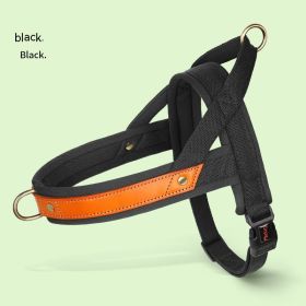 Dog's Straps Dog Breast Collar Hand Holding Rope Vest-style Jarre Aero Bull Dog Leash (Option: Black Black Single Chest Back-M)