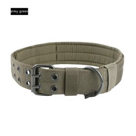Medium Large Dog Collar Outdoor Tactics Nylon Collar (Option: Army Color-XL)