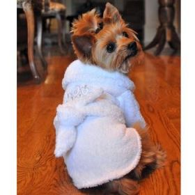 Luxury Dog Bath Robe (Color: Silver Tiara, size: medium)