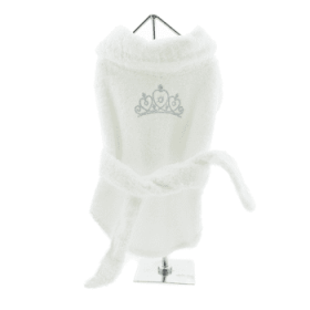 Luxury Dog Bath Robe (Color: Silver Tiara, size: large)